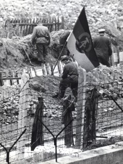 Trench Being Dug By A Unit of the Volkspolizei at Kommandanten Strasse, Kreuzberg Nov. 18, 1961