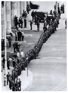 August 1961 - East German Infantrymen Line Up In Close Ranks to Seal Off Berlin's Key Border