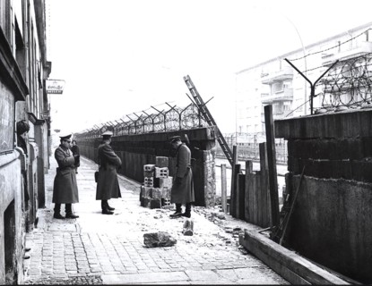 Due to A Water Line Burst Soviet Volksarmee Workers Tore 8 Meters of the Wall During the Morning