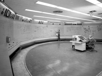 Operators in the Engine Research Building’s Central Control Room at the National Aeronautics and