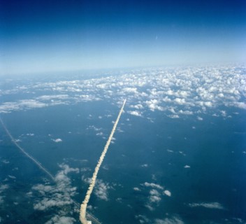 Aerial views of the STS-2 launch from Pad 39A