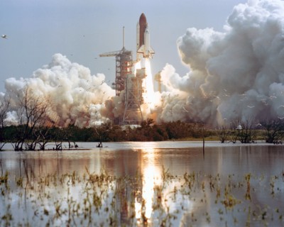 Launch views of the Columbia from Pad 39A starting the STS-4 Mission