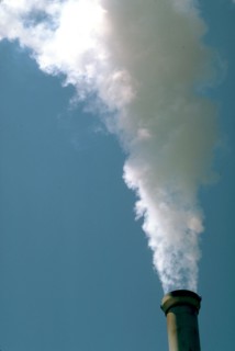 December 12, 1997 - close up pollution from a factory smoke stack