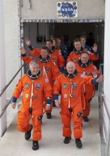 Space shuttle Endeavour's six STS-134 astronauts