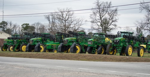 Farm equipment dealership in Wakefield, VA selling John Deere farm implements, on Dec. 20, 2015.
