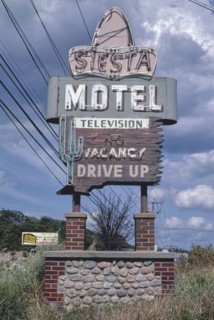 1980s United States -  Siesta Motel sign