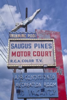 1980s United States -  Saugus Pines Motor Court sign