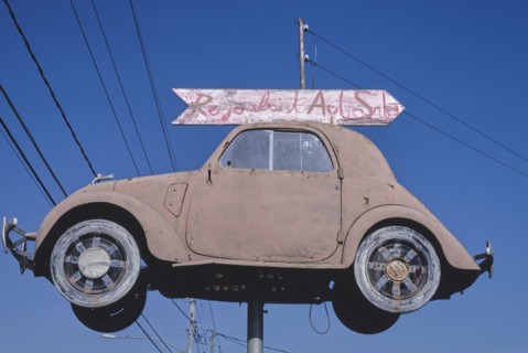 1980s United States -  Razorback Auto Sales sign