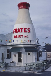 1980s America -  Frates Dairy milk bottle, New Bedford, Massachusetts 1984