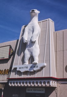 1990s America -  White King Casino sign, Elko, Nevada 1991