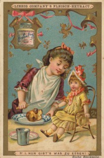 Image Series Girl Playing With A Doll: Now There Is Something To Eat