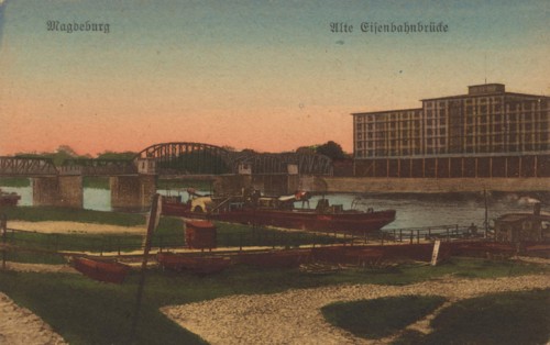 Old Railway Bridge In Magdeburg