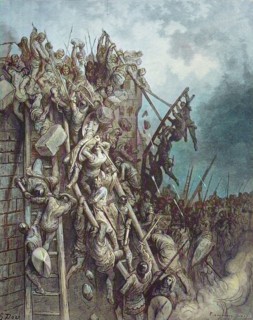 The Crusaders Attack With Scaling Ladders To The Walls Of Wieselburg And Are Repulsed With Heavy Losses