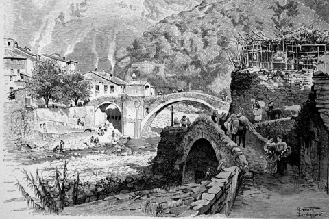 Old Bridge With Chapel In Badalucco