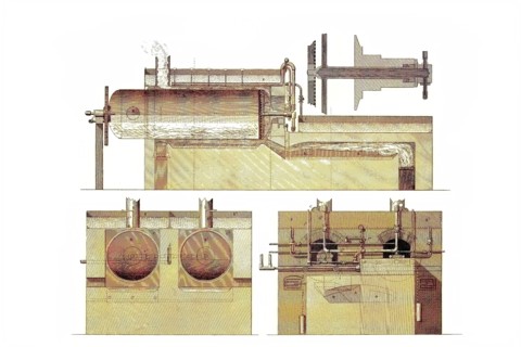 Drawing Of A Machine Or Apparatus For Producing Paper Pulp From Straw