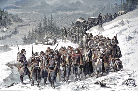 Escorting Of French Soldiers By Swiss Military In The Neuchatel Jura On 3 February 1871
