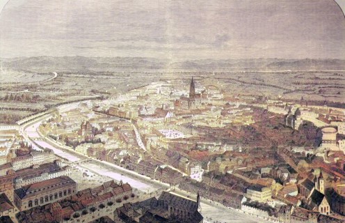 View Of The City Of Strasbourg From A Bird'S Eye View