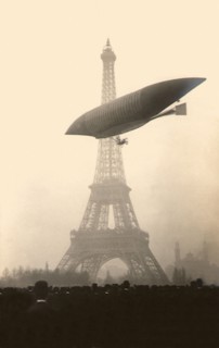 Zeppelin and Eiffel Tower.