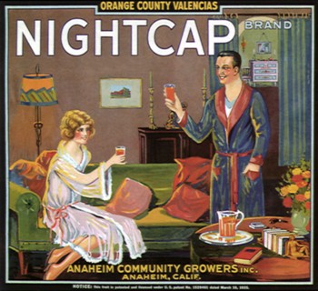Couple Drinking Orange Juice at Night.