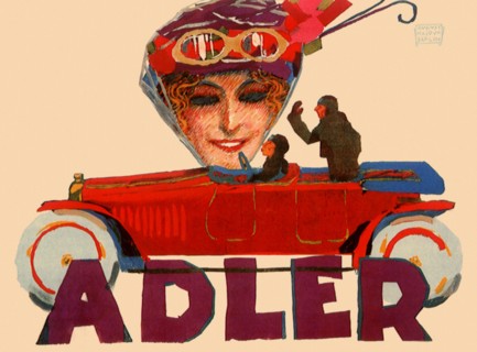 Car and Woman's Face.