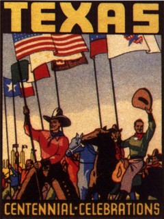 Texans Carry Flags in Centennial Celebration.