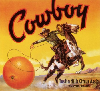 Cowboy Lassoing Orange.