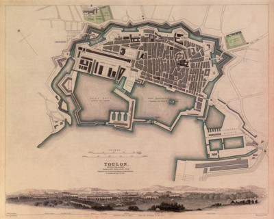 Map of Toulon, France.