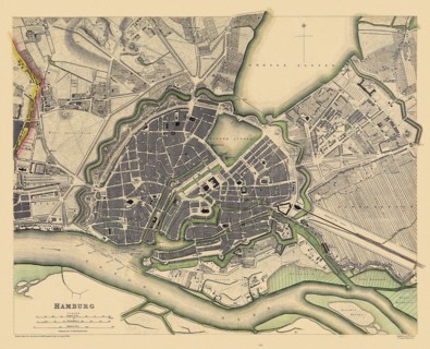 Map of Hamburg.