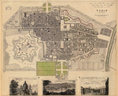 Map of Turin, Italy.