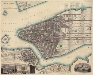 Map of New York City.