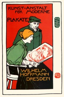 Man and Woman look at Poster.