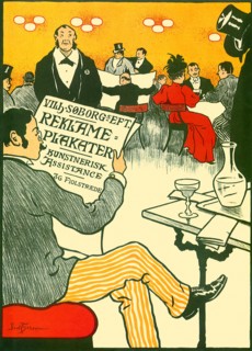 Man reads Newspaper while having a Drink.