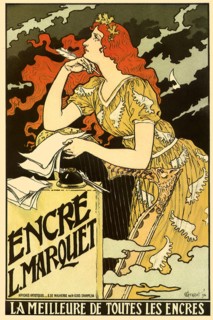 Woman looks to the Skies while Writing.