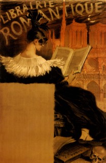 Woman at Romantic Library.