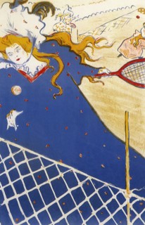 Woman playing Tennis.