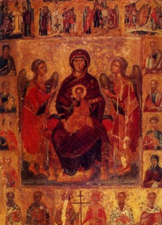 Virgin Enthroned between Two Angels.