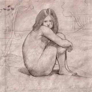 Little Girl Crouching.
