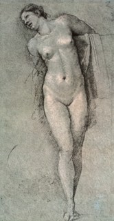 Standing Nude Female Figure, Represented Frontally.