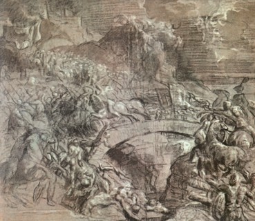 Battle Scene near a Bridge.