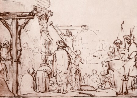 Christ upon the Cross between the Two Thieves.