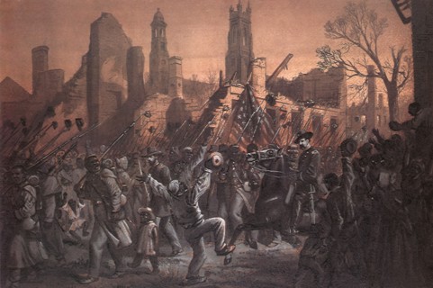 Entrance of the 55th Massachusetts Regiment.