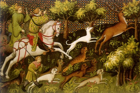 Hunter and Hounds on Stag Hunt.