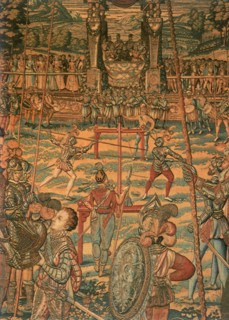 Large Audience watch Knights Combat.