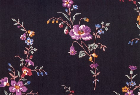Floral repeat on black.