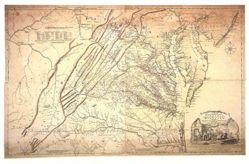 A Map of the most Inhabited part of Virginia.