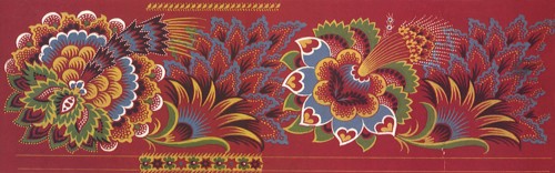 Red Floral Repeat Pattern.