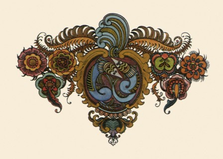 Design of Fish and Flowers.