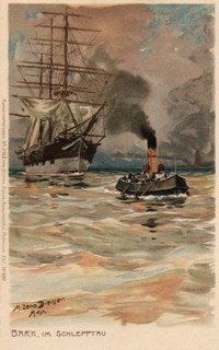 Tugboat and Ship.