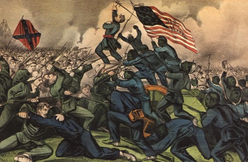 Gallant Charge of the Fifty-fourth Massachusetts Regiment.