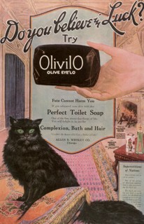 Olivilo Soap Advertisement with Black Cat.